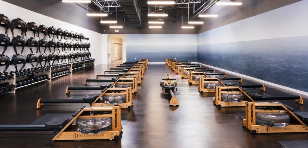 The rowing studio at Health House, Leawood Town Center