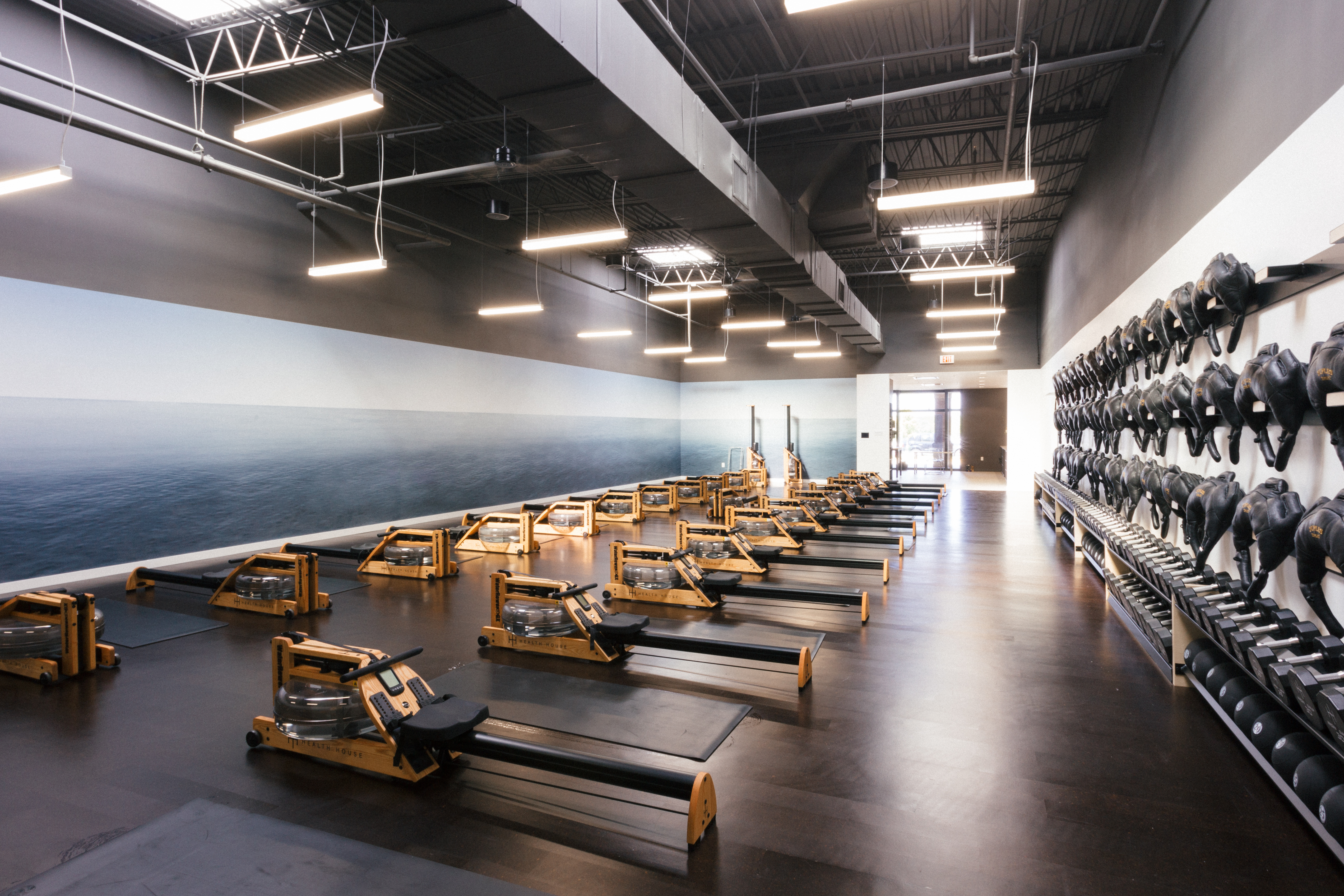 Interior of the Health House studio at Leawood Town Center