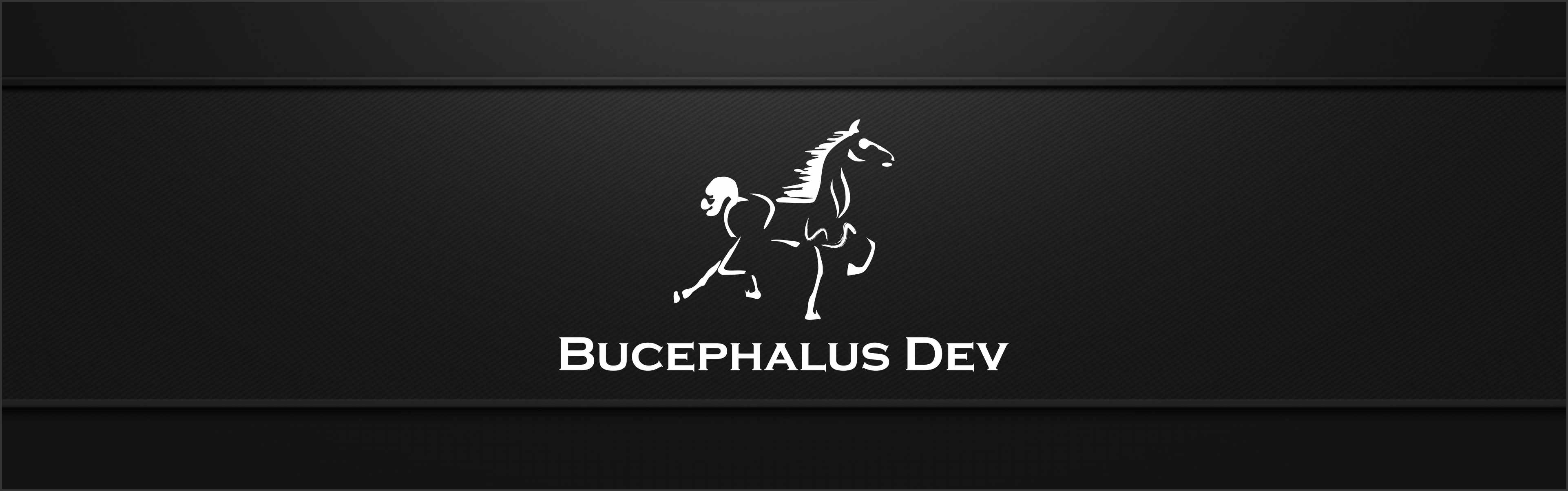The BucephalusDev banner-logo.